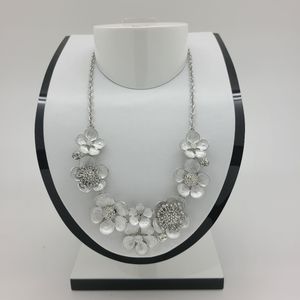 Silver Floral Statement Necklace